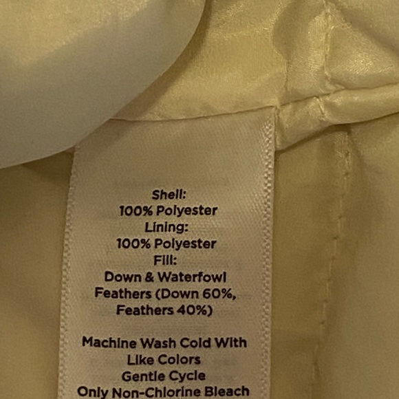 TALBOTS WOMEN'S Down Coat  blue Navy white stripe puffer jacket SIZE Small NWOT - Picture 8 of 8